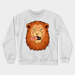 Lion with Donut Crewneck Sweatshirt